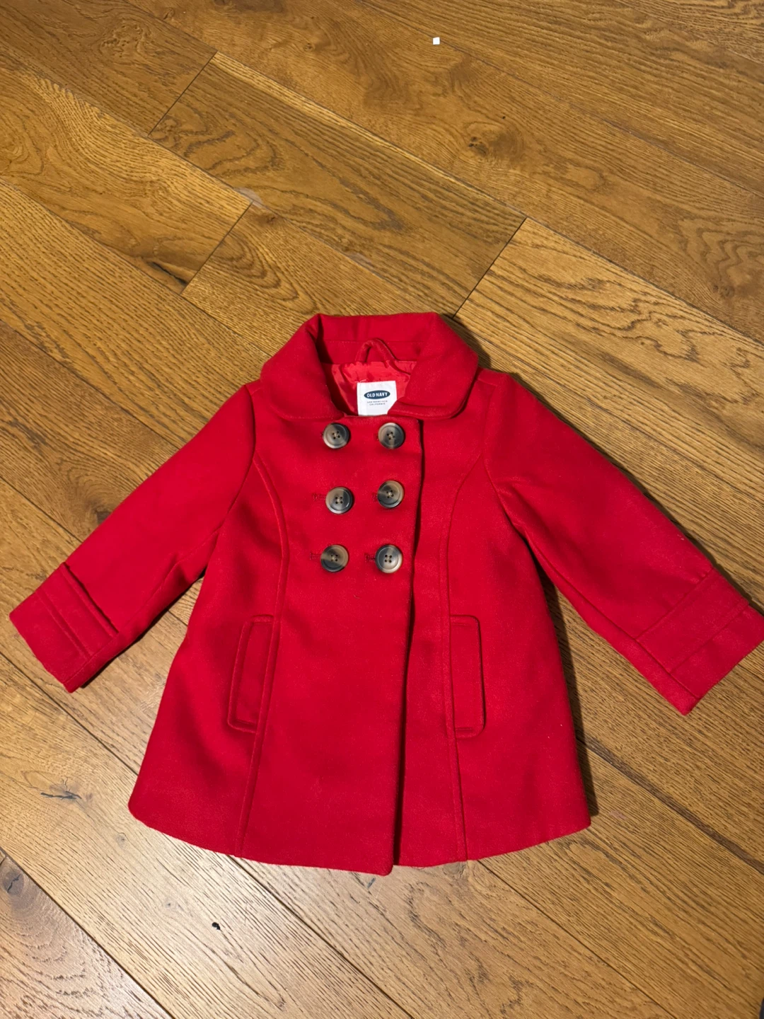 Old Navy Red Wool Blend Pea Coat - Toddler Size 18-24 Months