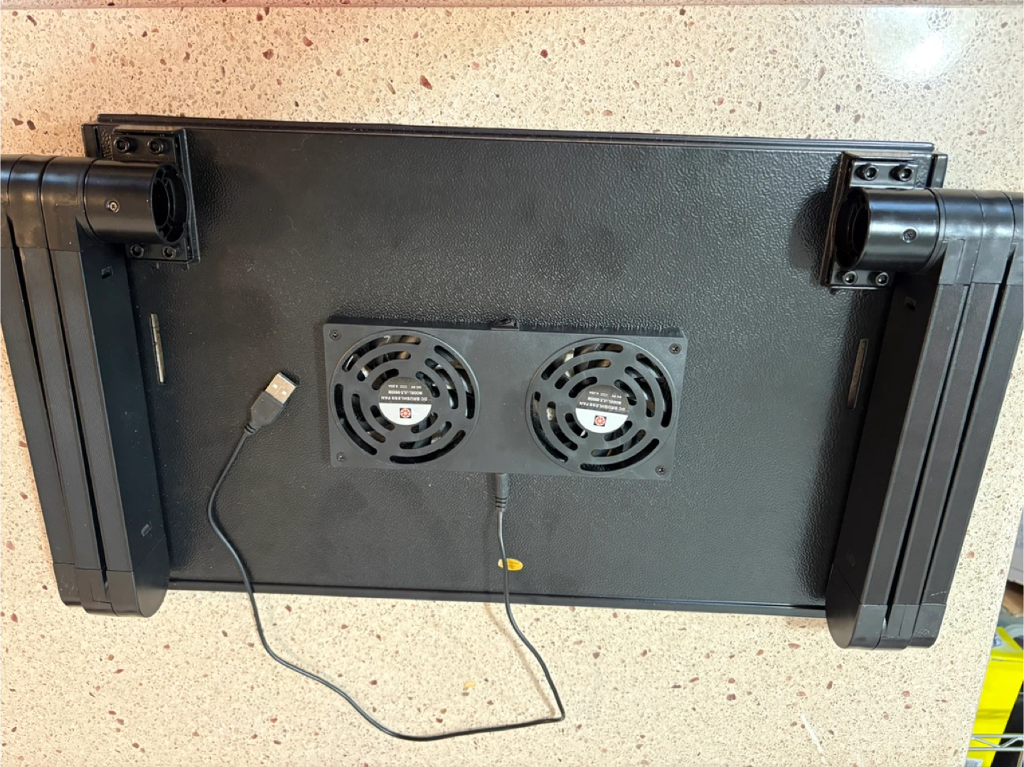 Black Adjustable Laptop Desk with Brushless Dual Fans - photo 2