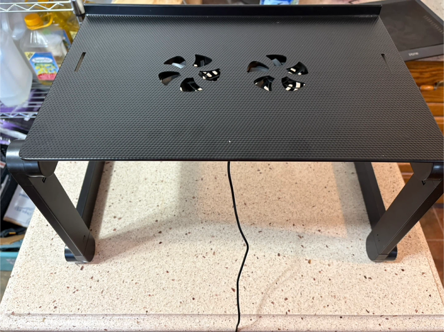 Black Adjustable Laptop Desk with Brushless Dual Fans - photo 4
