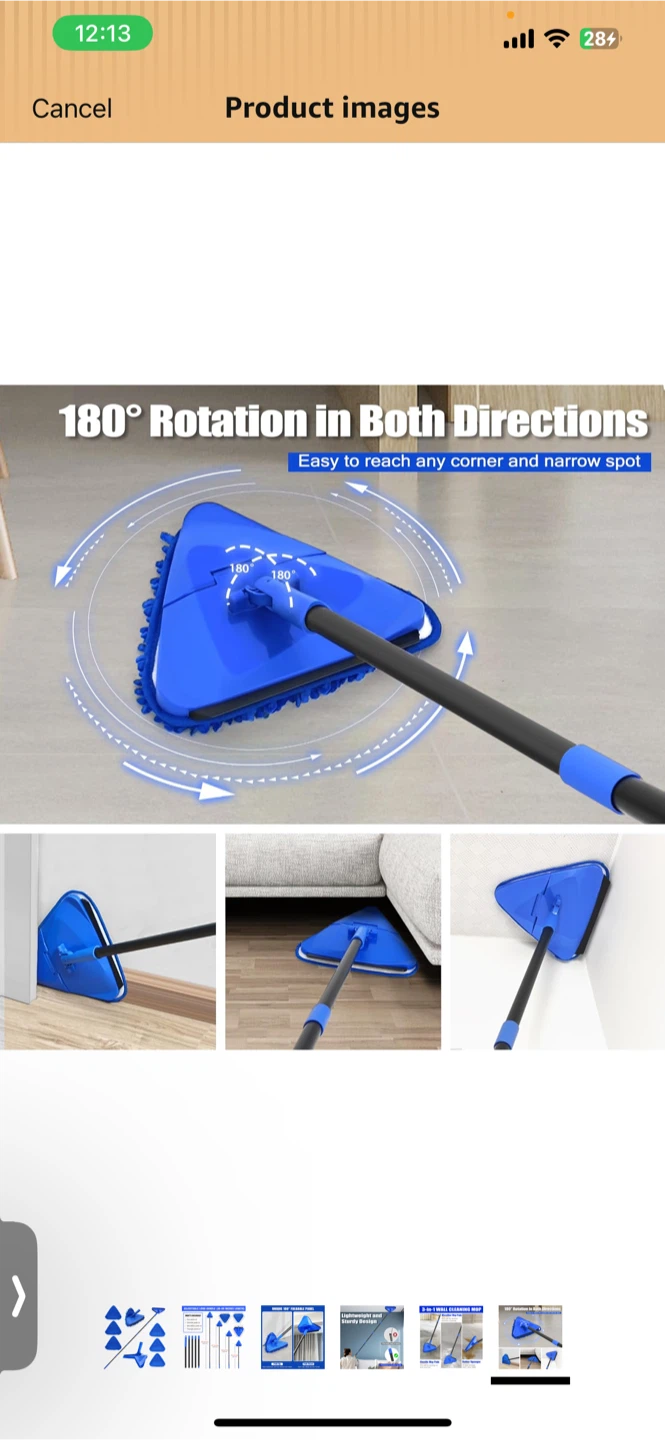 3-in-1 Wall Cleaning Mop with 6 Microfiber Pads - photo 2