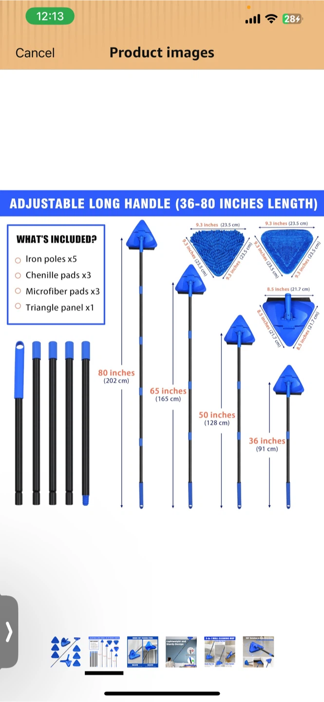 3-in-1 Wall Cleaning Mop with 6 Microfiber Pads - photo 4