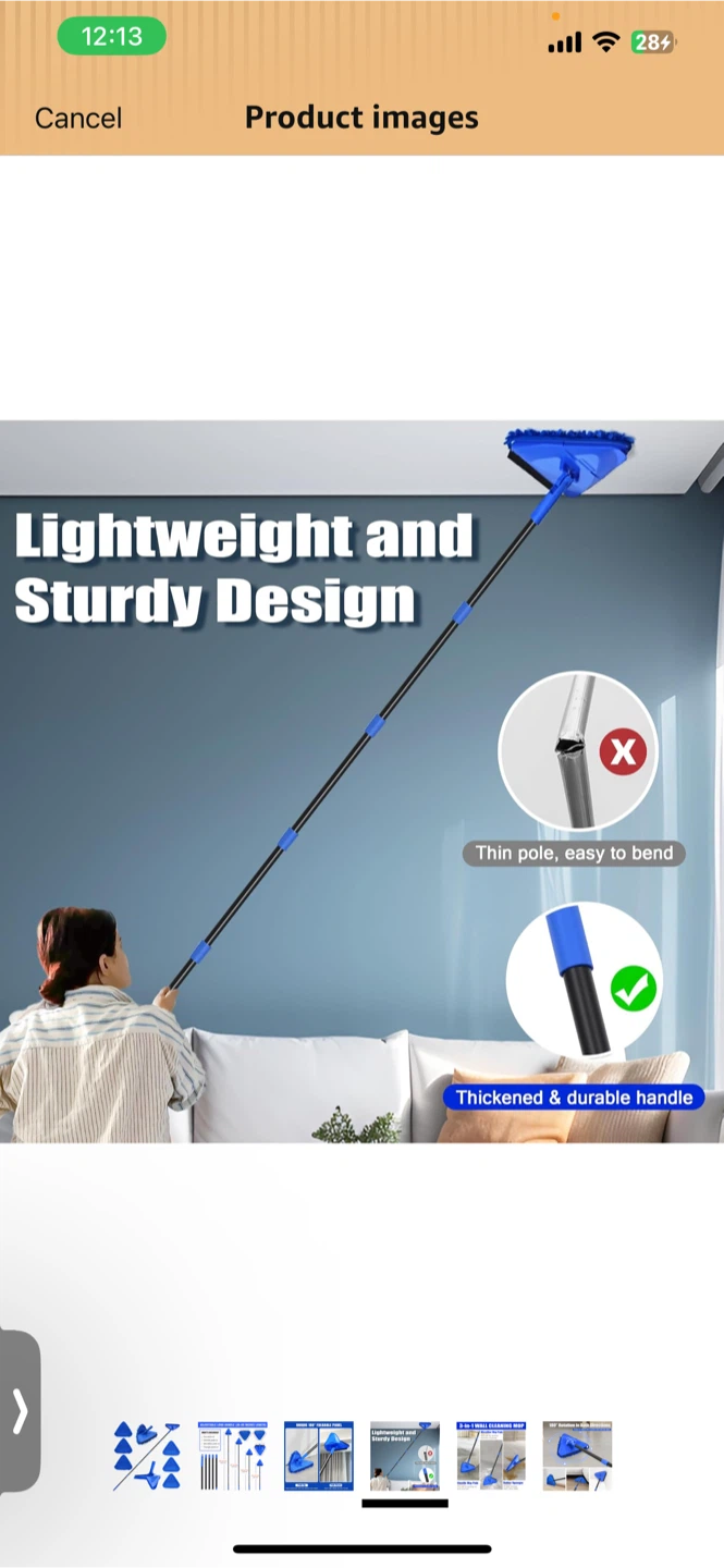 3-in-1 Wall Cleaning Mop with 6 Microfiber Pads - photo 5