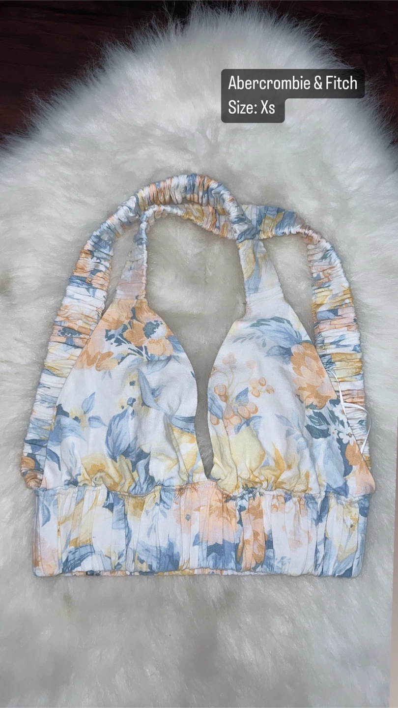 Abercrombie & Fitch Floral Halter Crop Top - Size XS - photo 3