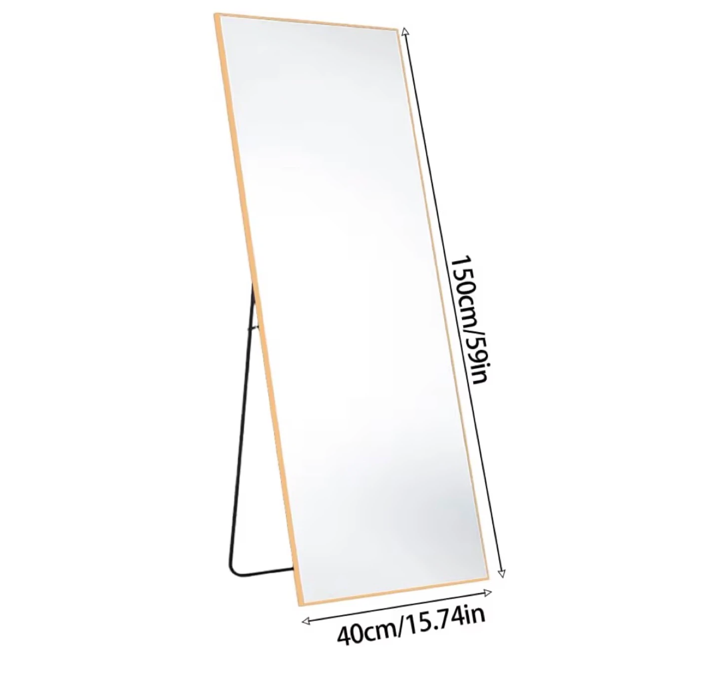 Standing Mirror with gold Frame - photo 2