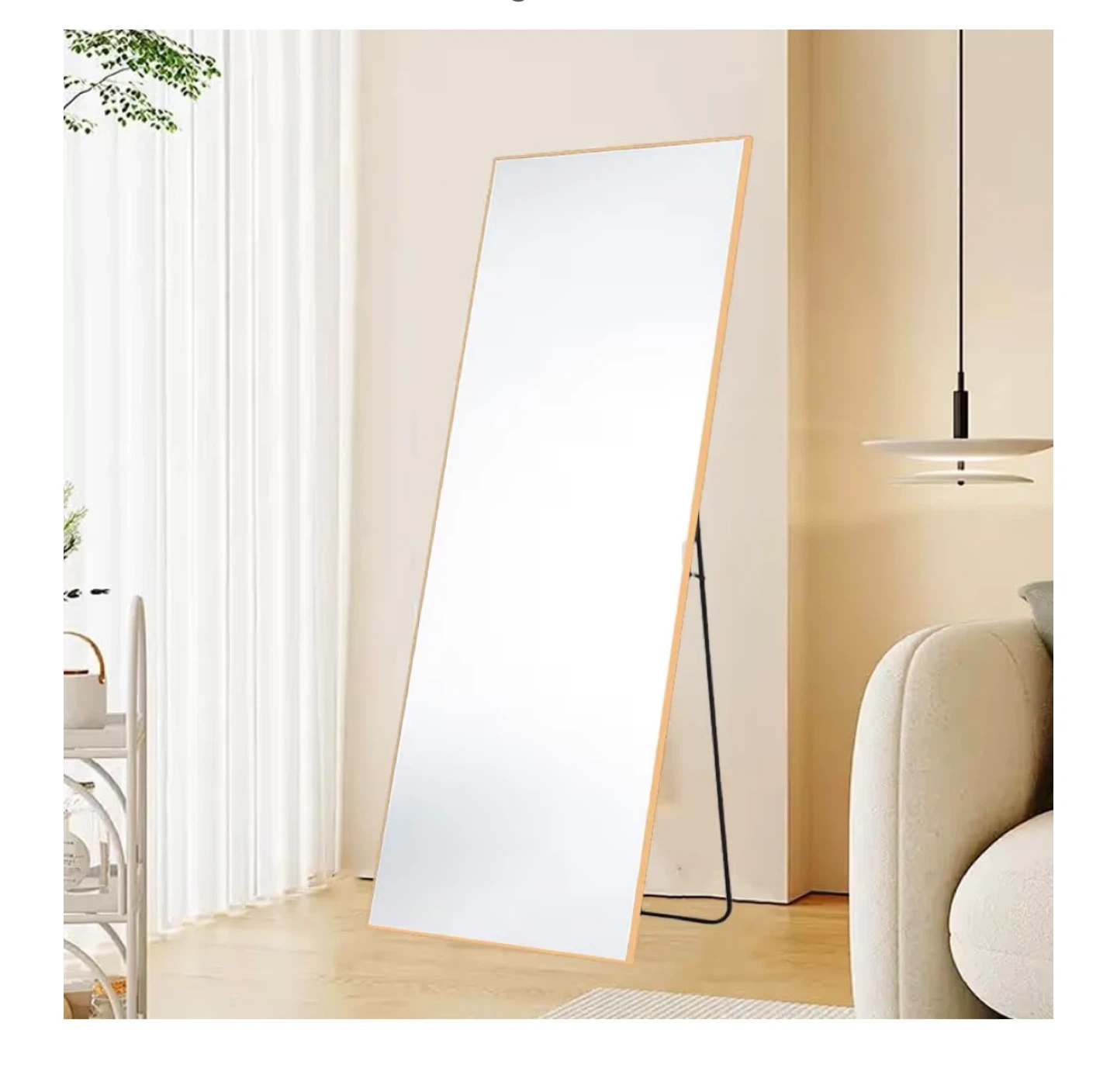 Standing Mirror with gold Frame