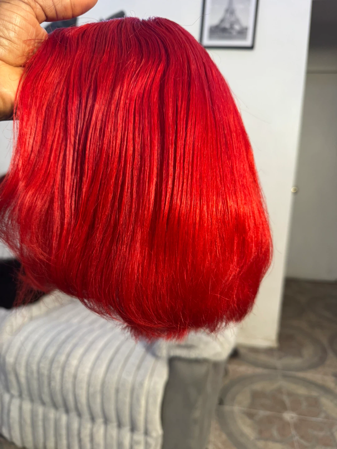 Bright Red Bob Wig - photo 4
