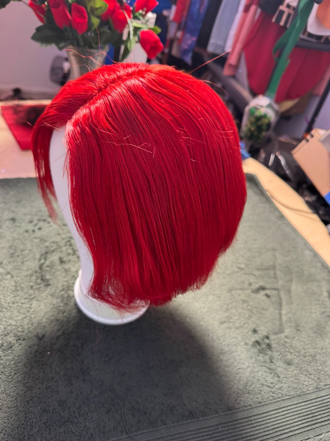 Bright Red Bob Wig - photo 2