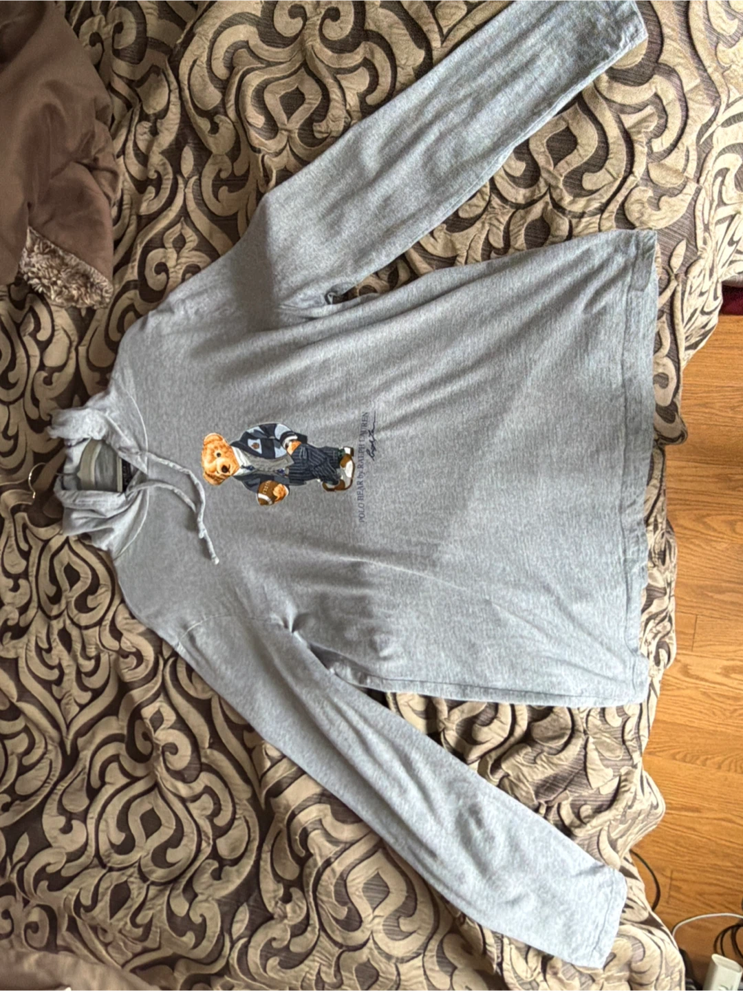 Polo Ralph Lauren Grey Hooded Long Sleeve Shirt
