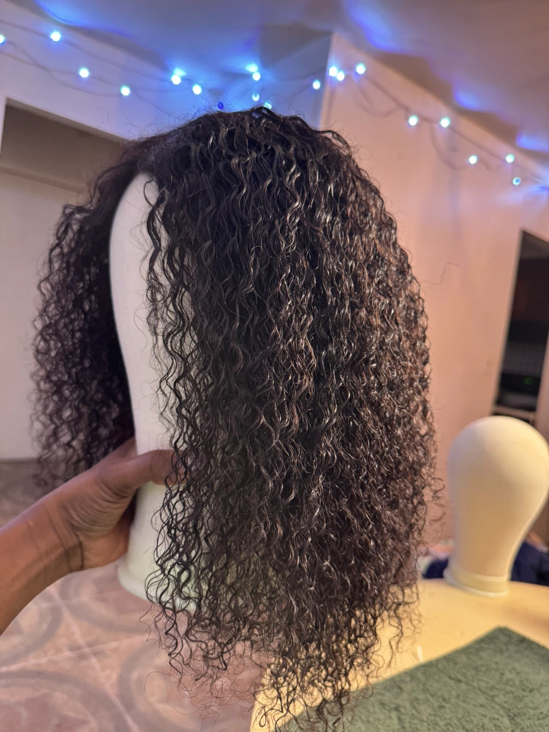Curly Dark Brown Wig human hair