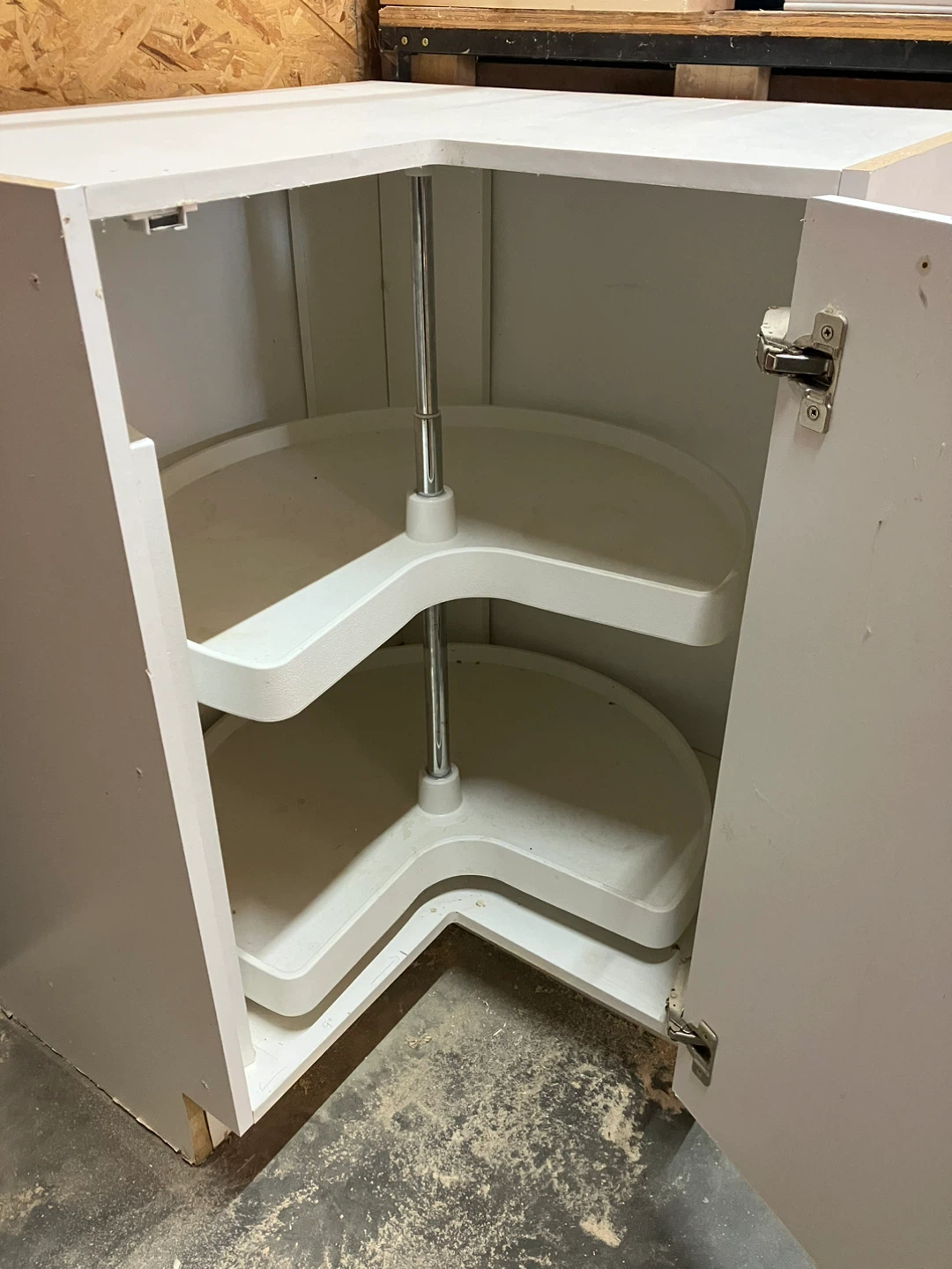 White Corner Cabinet with Lazy Susan Shelving - photo 2