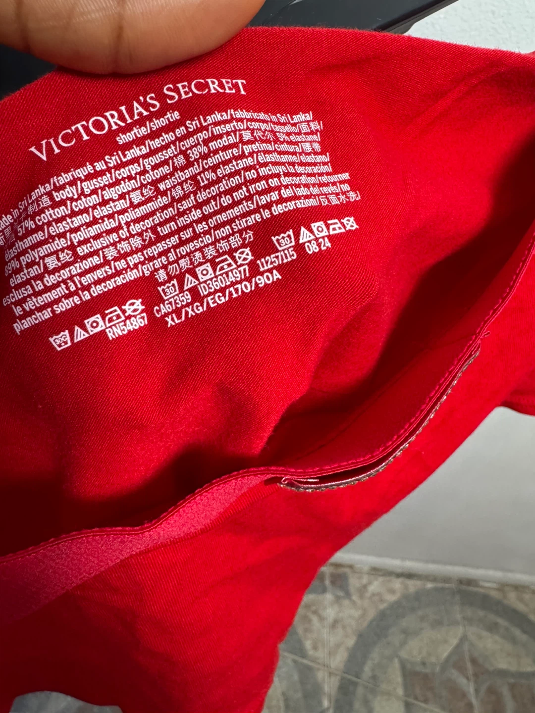Victoria's Secret Red Shortie Panty with Rhinestone Logo - photo 4