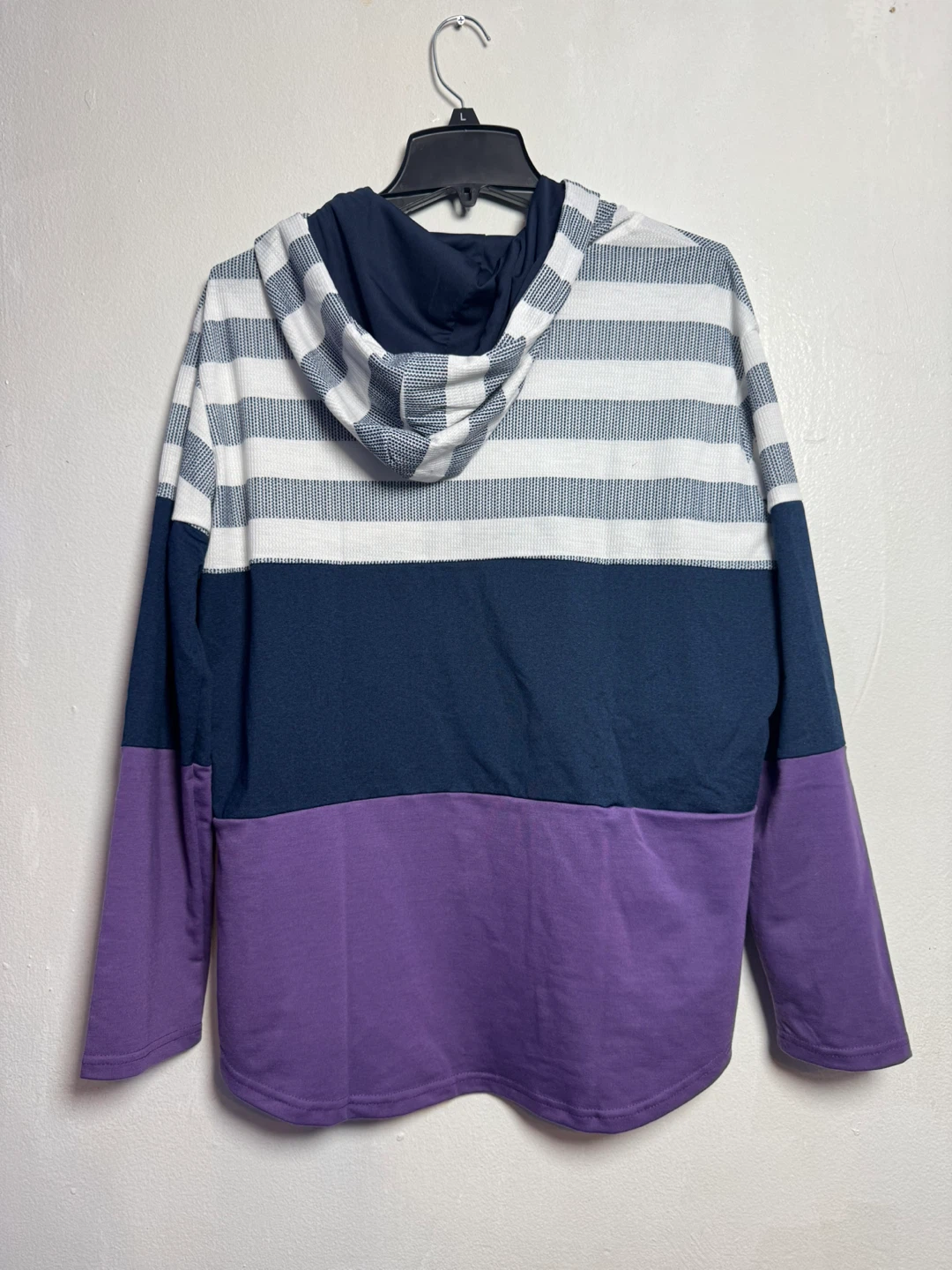 Colorblock Striped Hoodie - Size L - photo 2