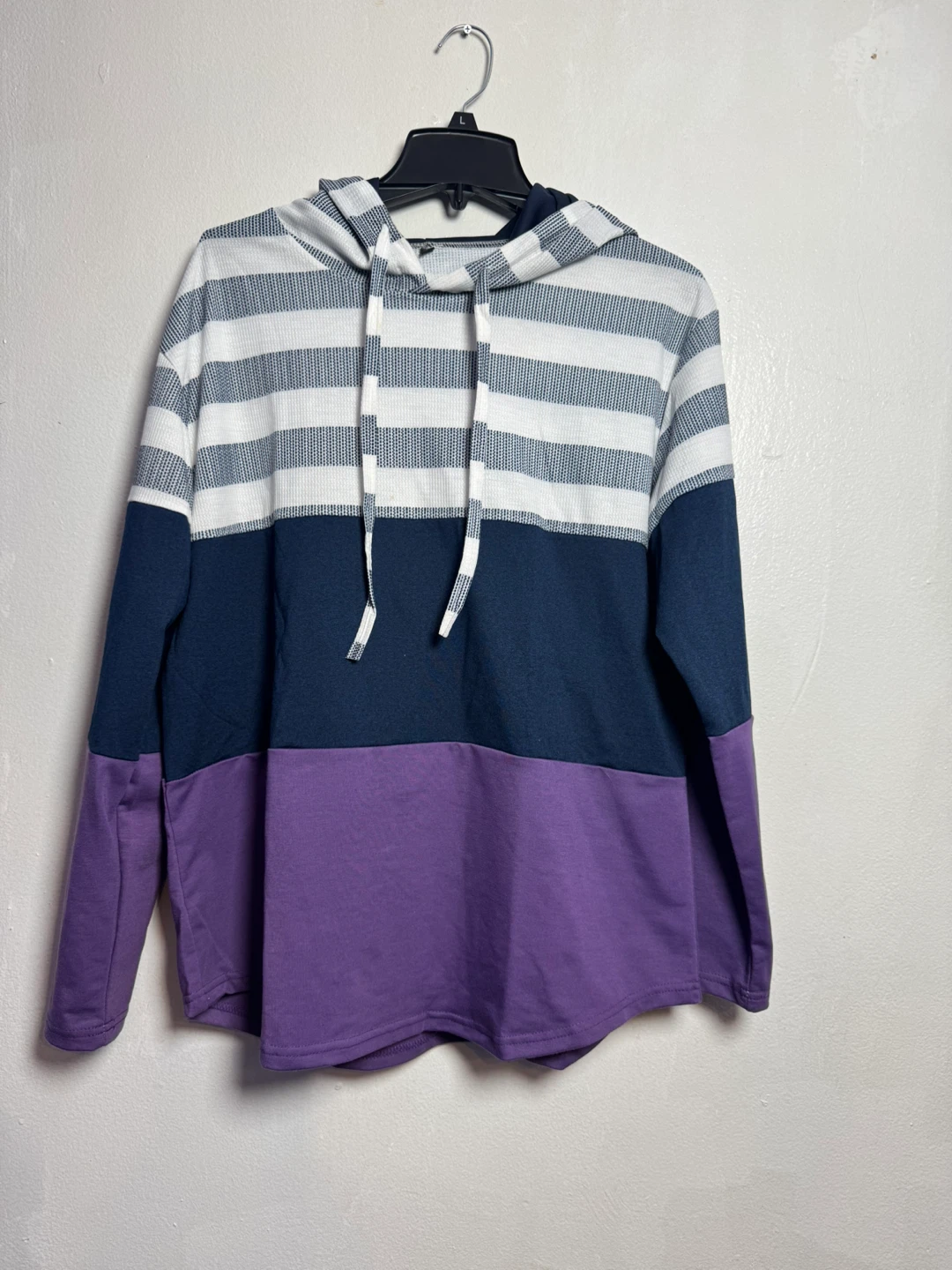Colorblock Striped Hoodie - Size L