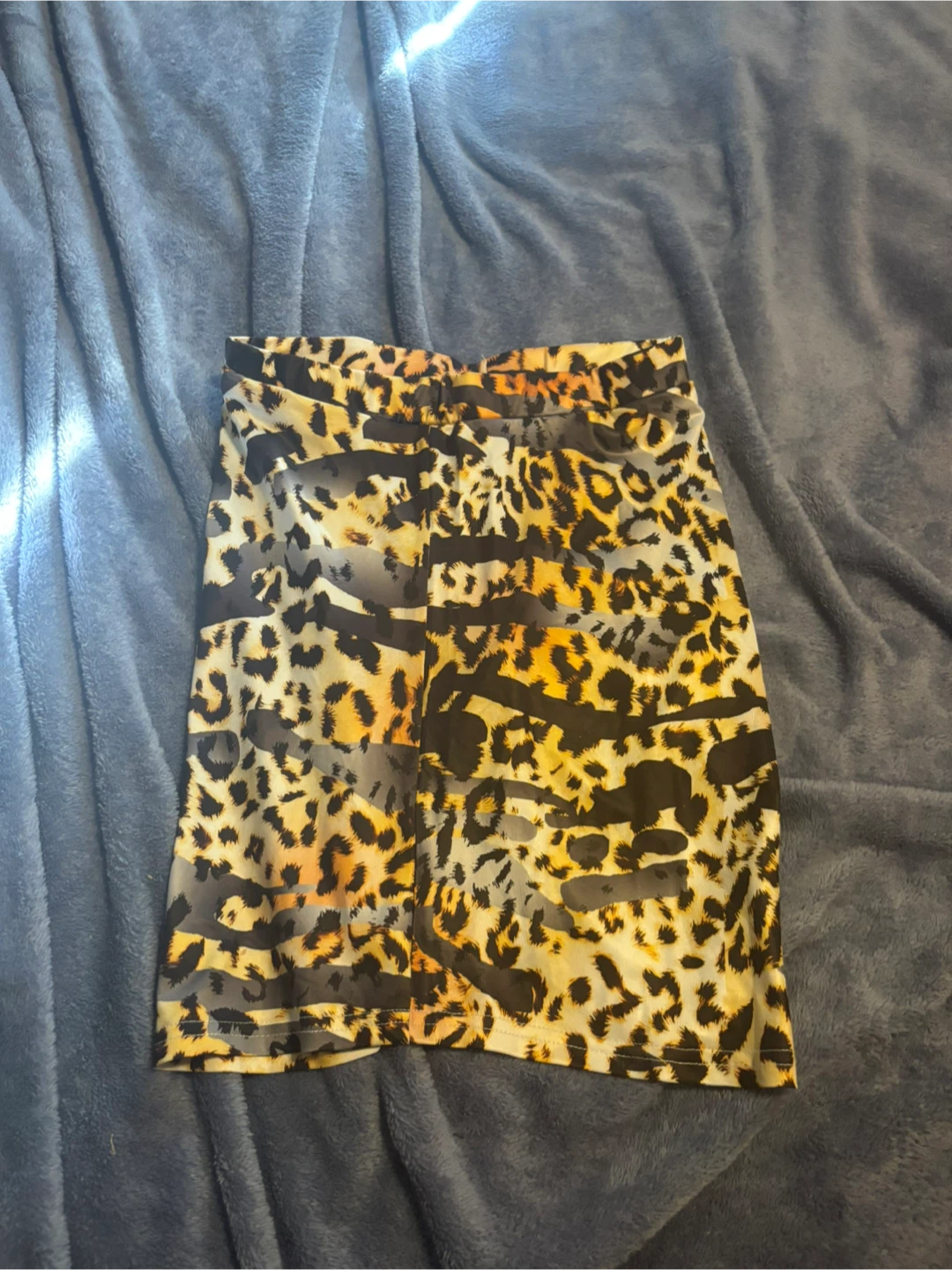 Ruched Leopard Print Mini Skirt