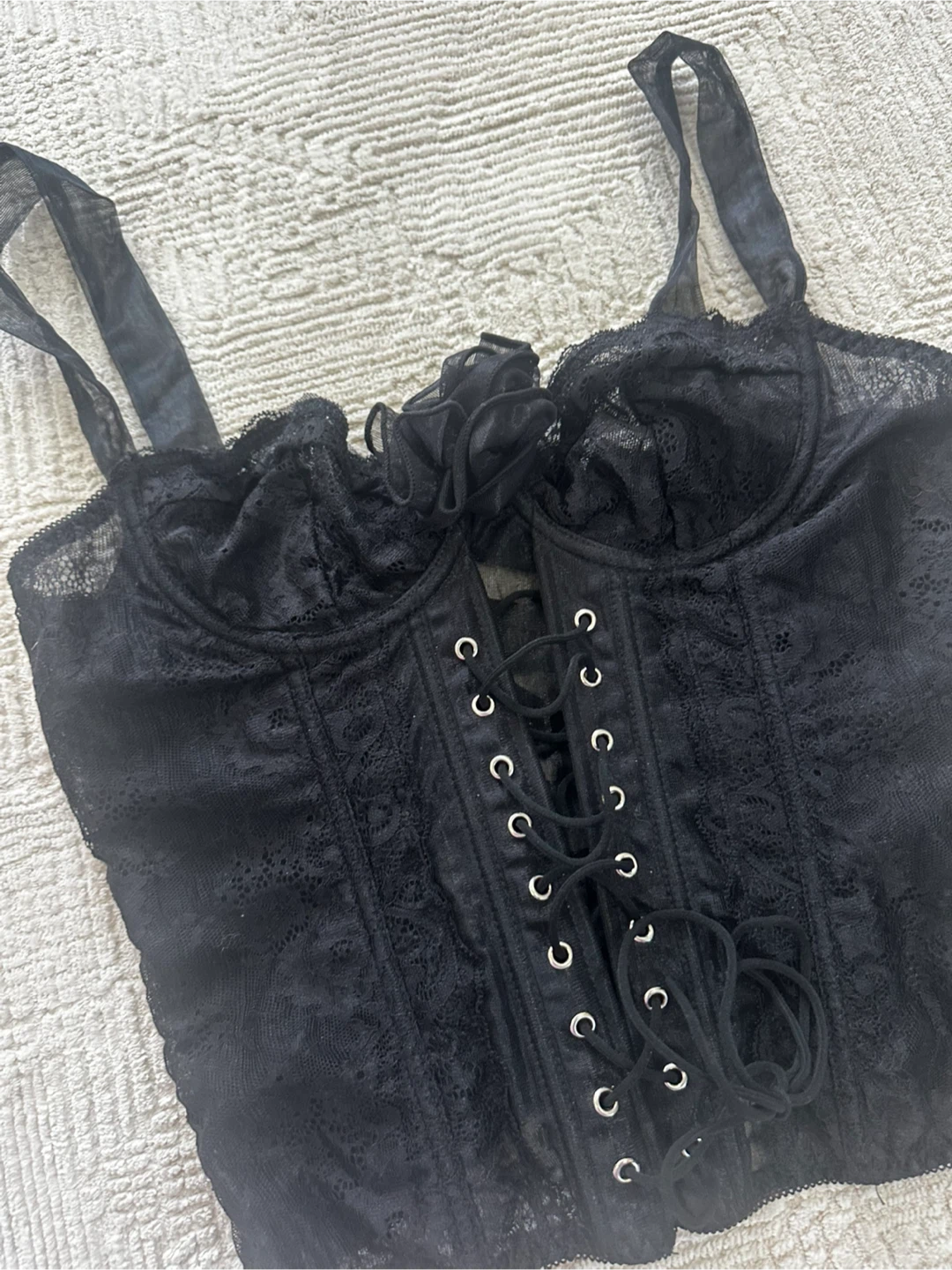 New Fashion Nova Black Lace Up Corset Top - photo 2