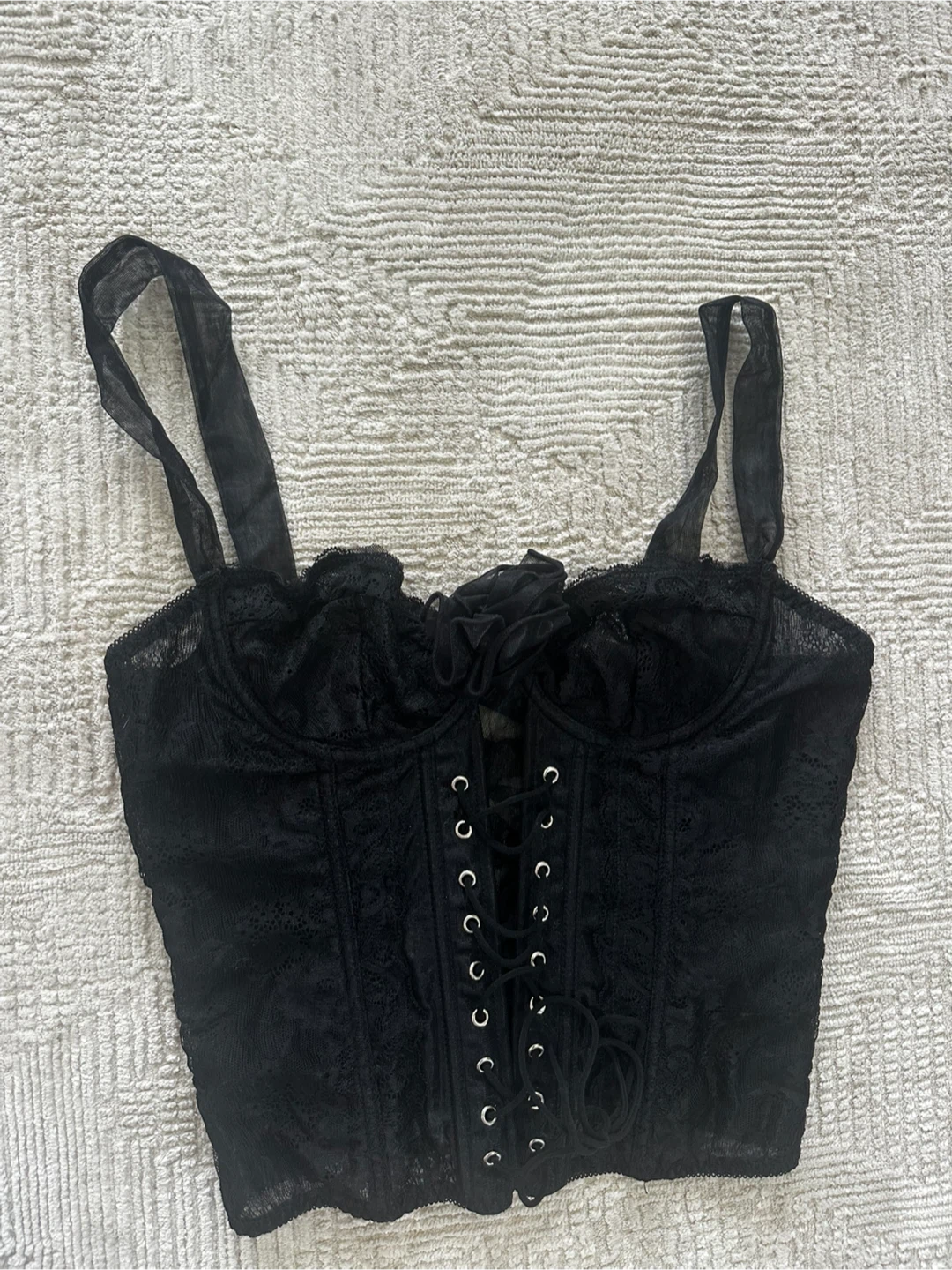 New Fashion Nova Black Lace Up Corset Top