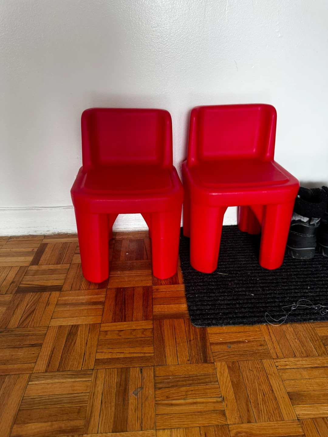 FREE! 2 Red Plastic Kids Chairs
