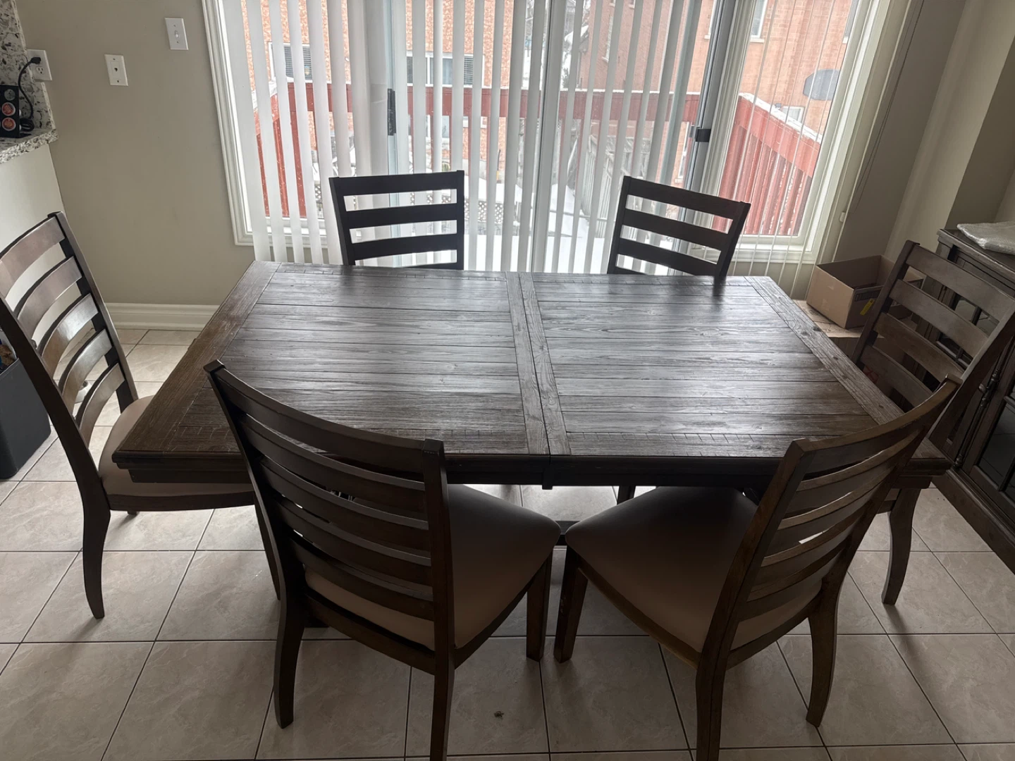 Wooden Dining Table and Chairs Set