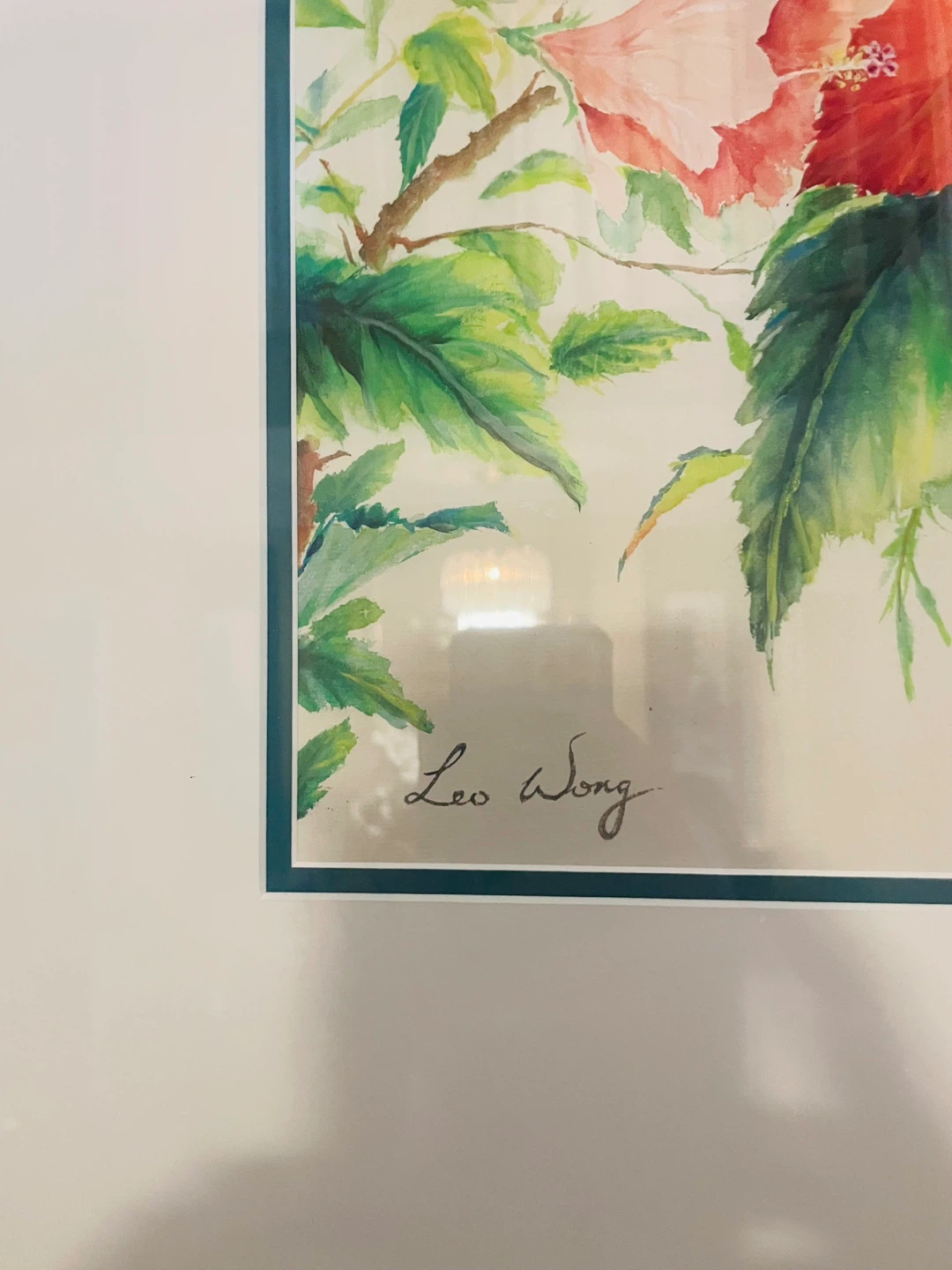 Leo Wong "Hibiscus Blossom" Watercolour Painting - photo 3
