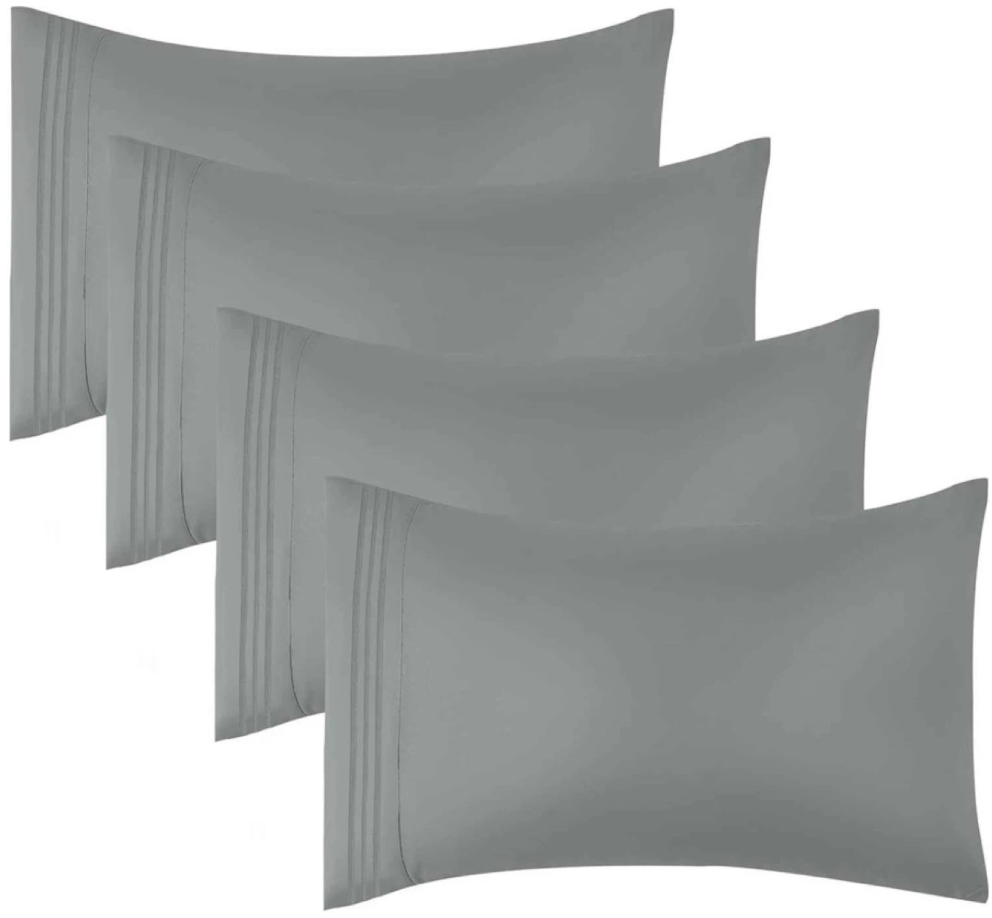 WAEPIC 4 Piece King Pillowcase Set Microfiber - Moon Grey