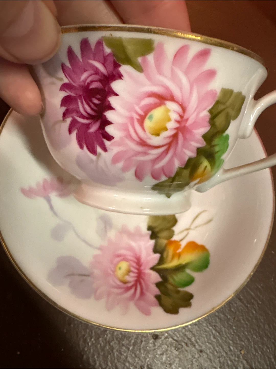 Merit Occupied Japan Floral Tea Cup and Saucer - photo 3
