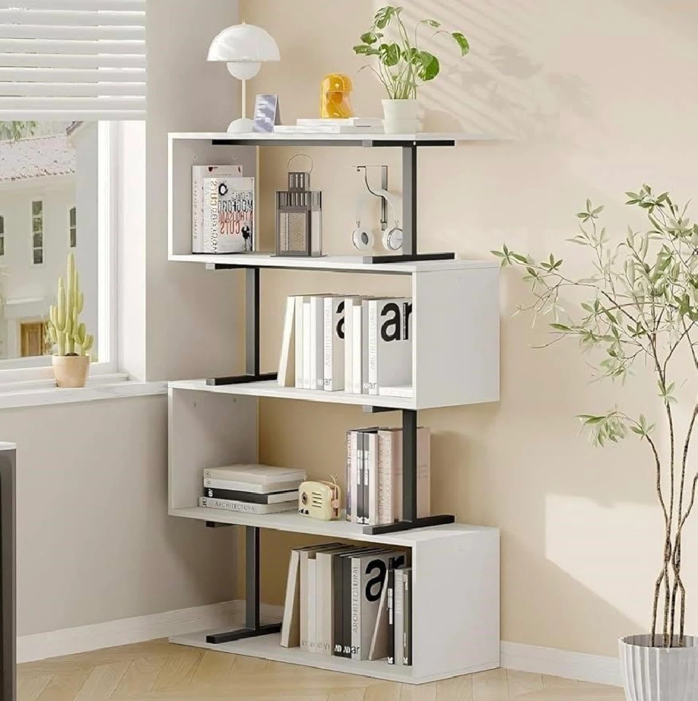 White Zig Zag Bookshelf