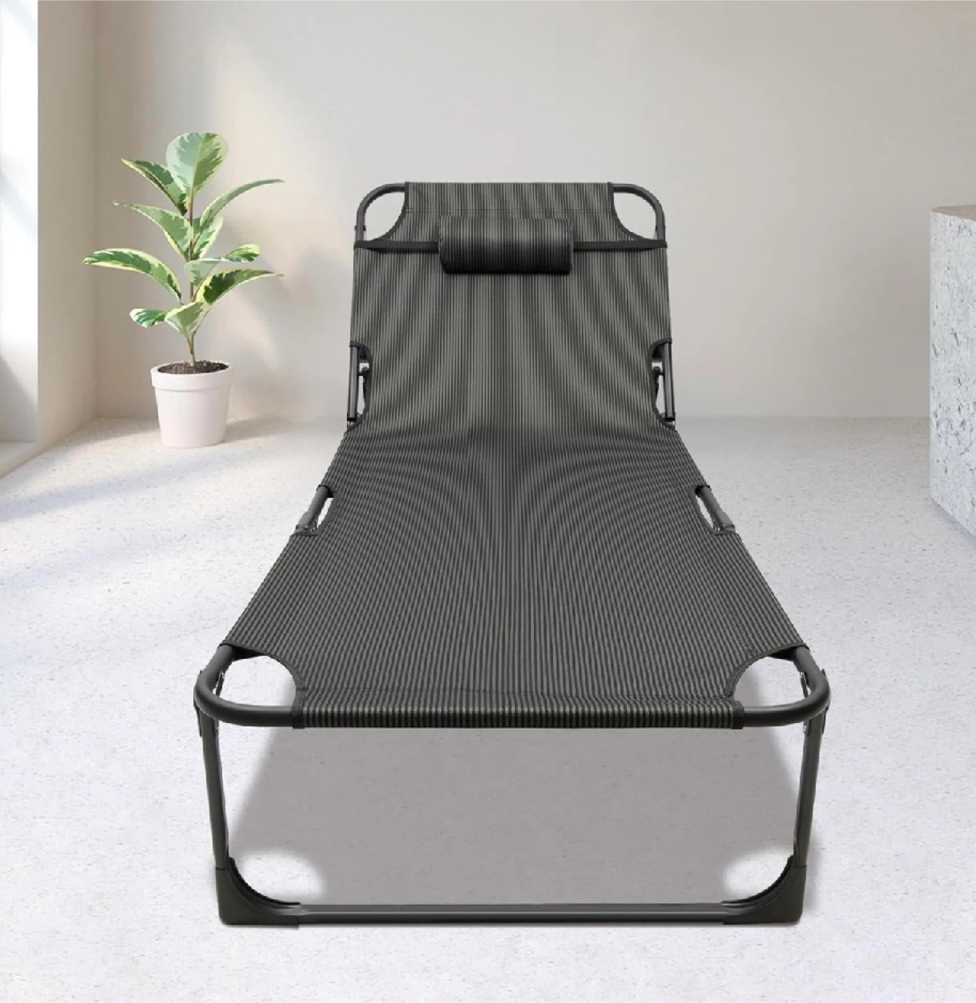 Folding Lounger with Pillow