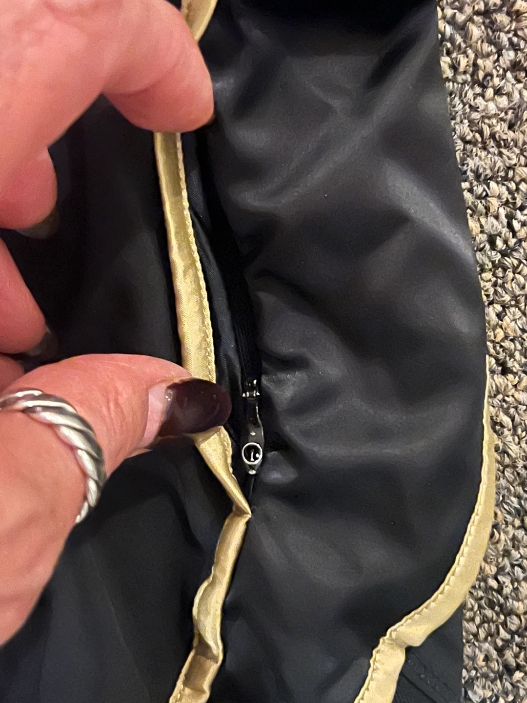 Black Lulu lemon Running Shorts with Gold Trim - photo 3