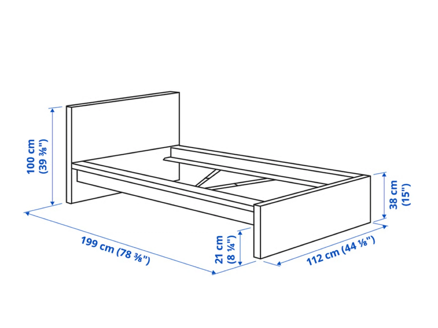 IKEA MALM Twin Bed Frame + Mattress - photo 5