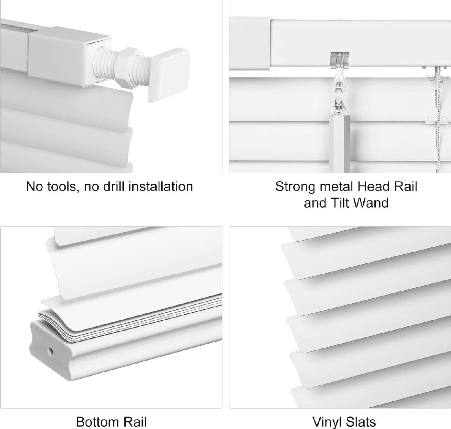 White Vinyl Window Blinds (37.5”x64”) - photo 2
