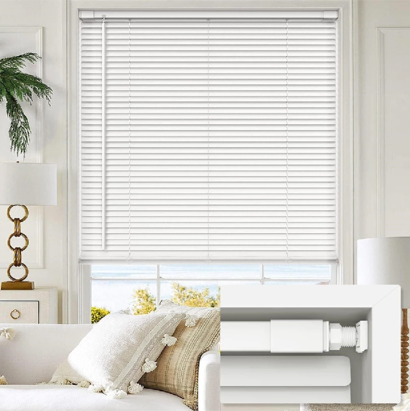 White Vinyl Window Blinds (37.5”x64”)