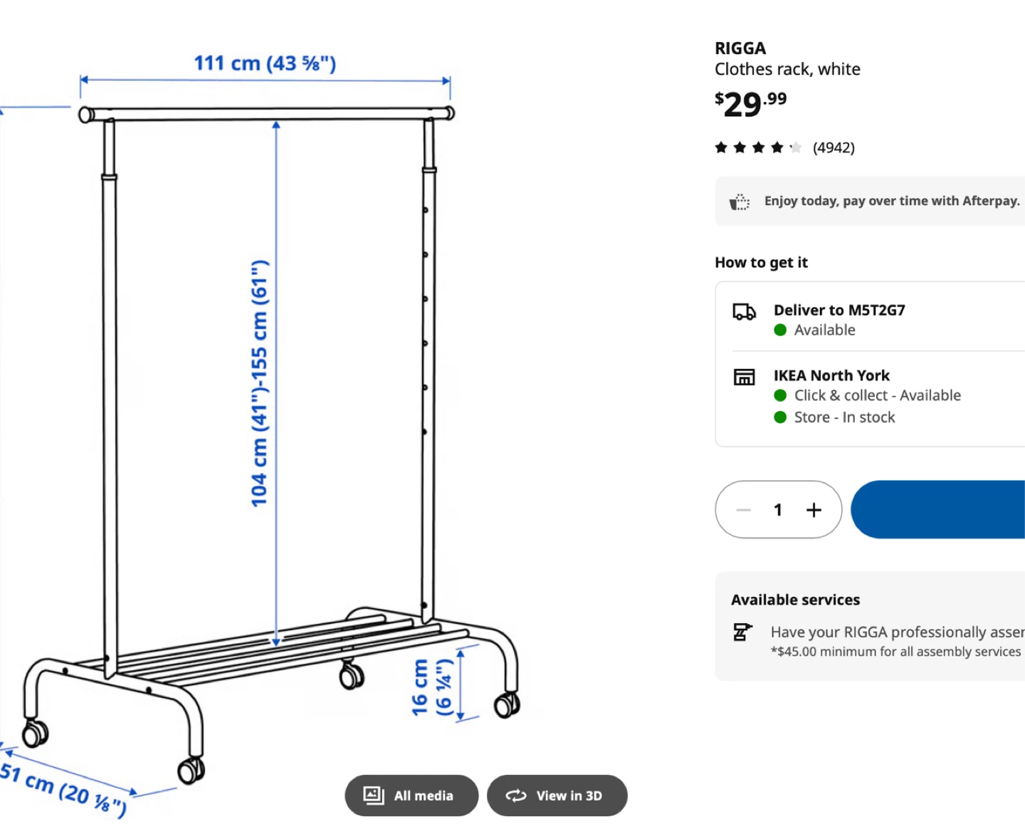 IKEA RIGGA Clothes Rack - photo 5