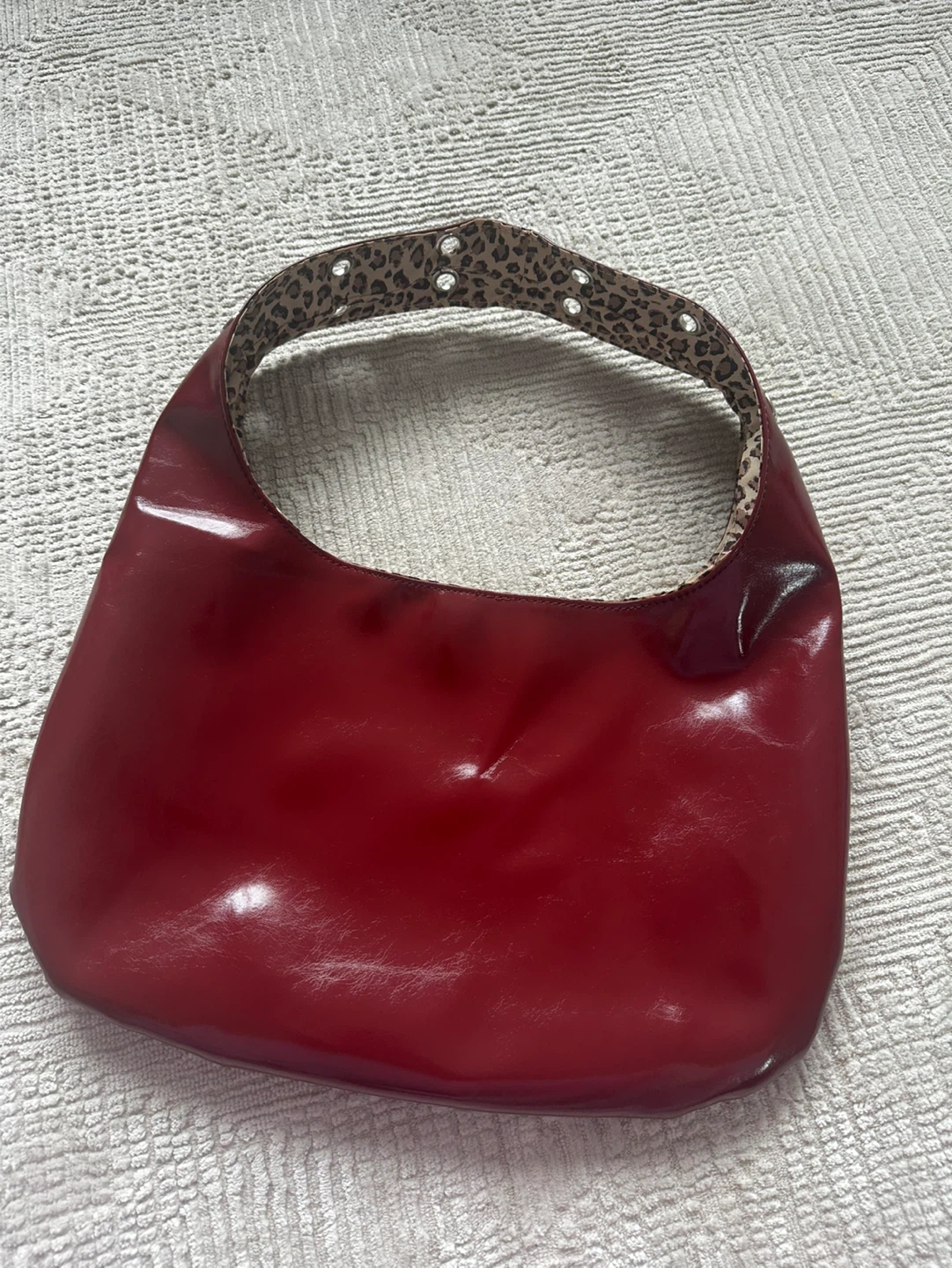 Y2K Style Red Faux Leather Shoulder Bag - photo 2