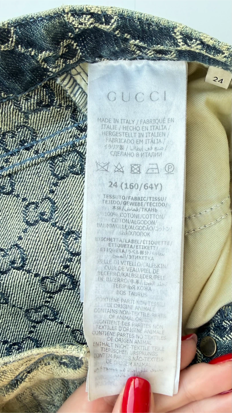 Gucci Monogram Denim Jeans - Size 24 - photo 4
