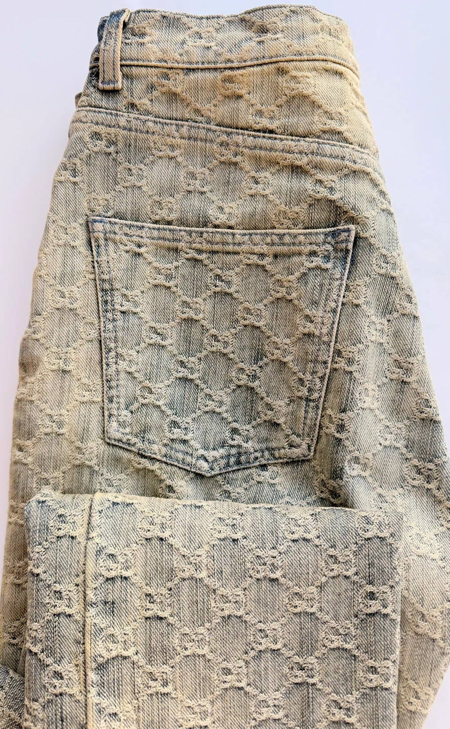 Gucci Monogram Denim Jeans - Size 24 - photo 3