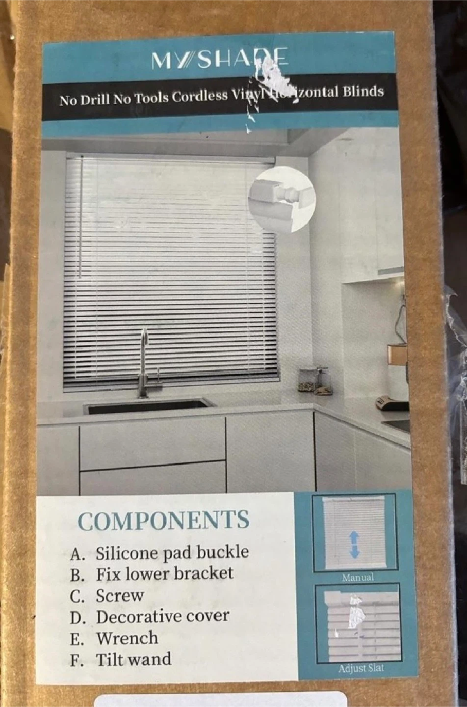 MYSHADE Cordless Vinyl Horizontal Blinds (41.5”x64”) - photo 3