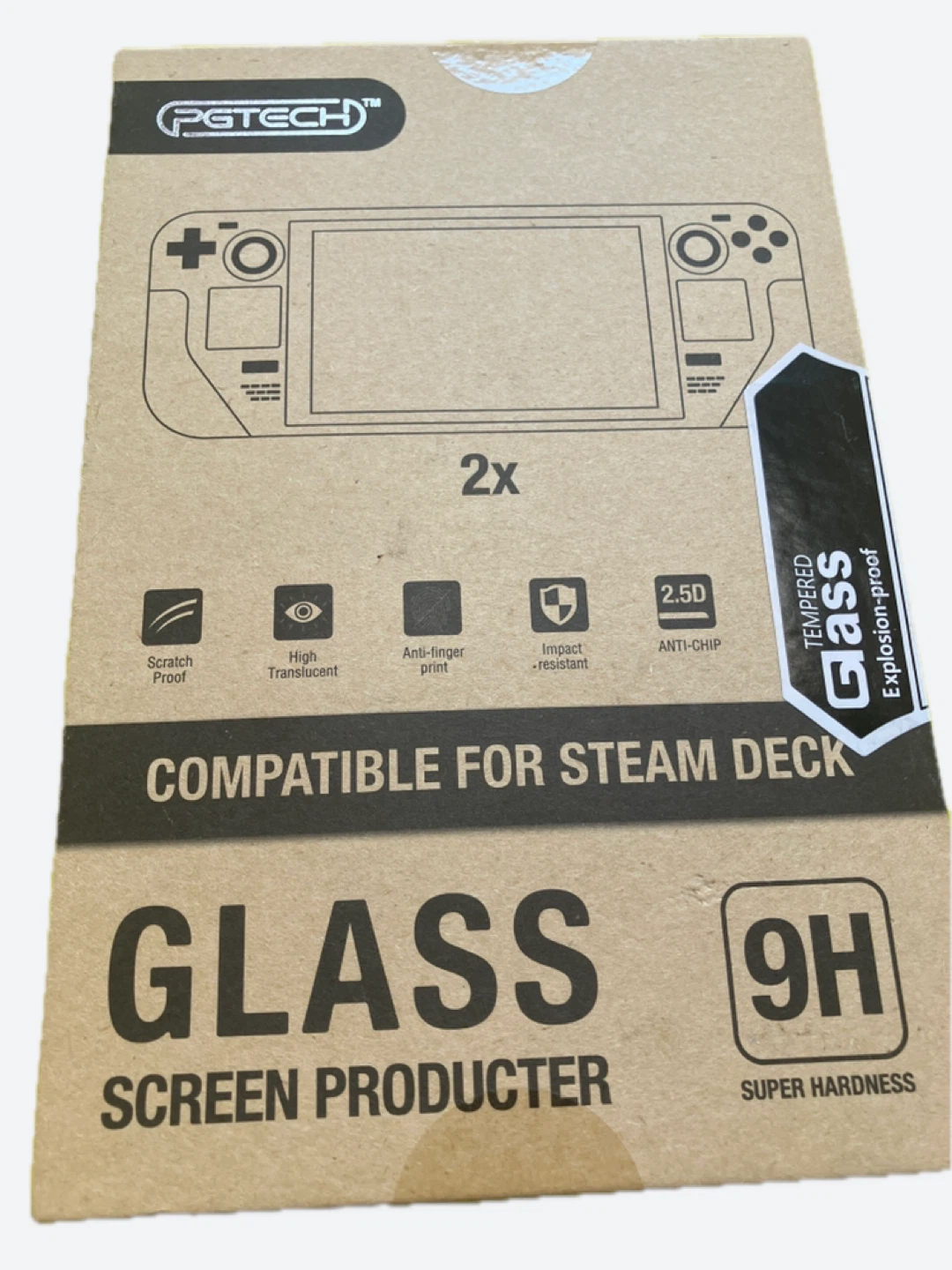 PGTECH Tempered Glass Screen Protector for Steam Deck (2-Pack)