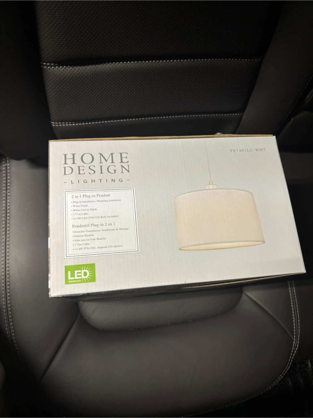 HOME DESIGN LIGHTING 2-in-1 Plug-in Pendant Light White - photo 3