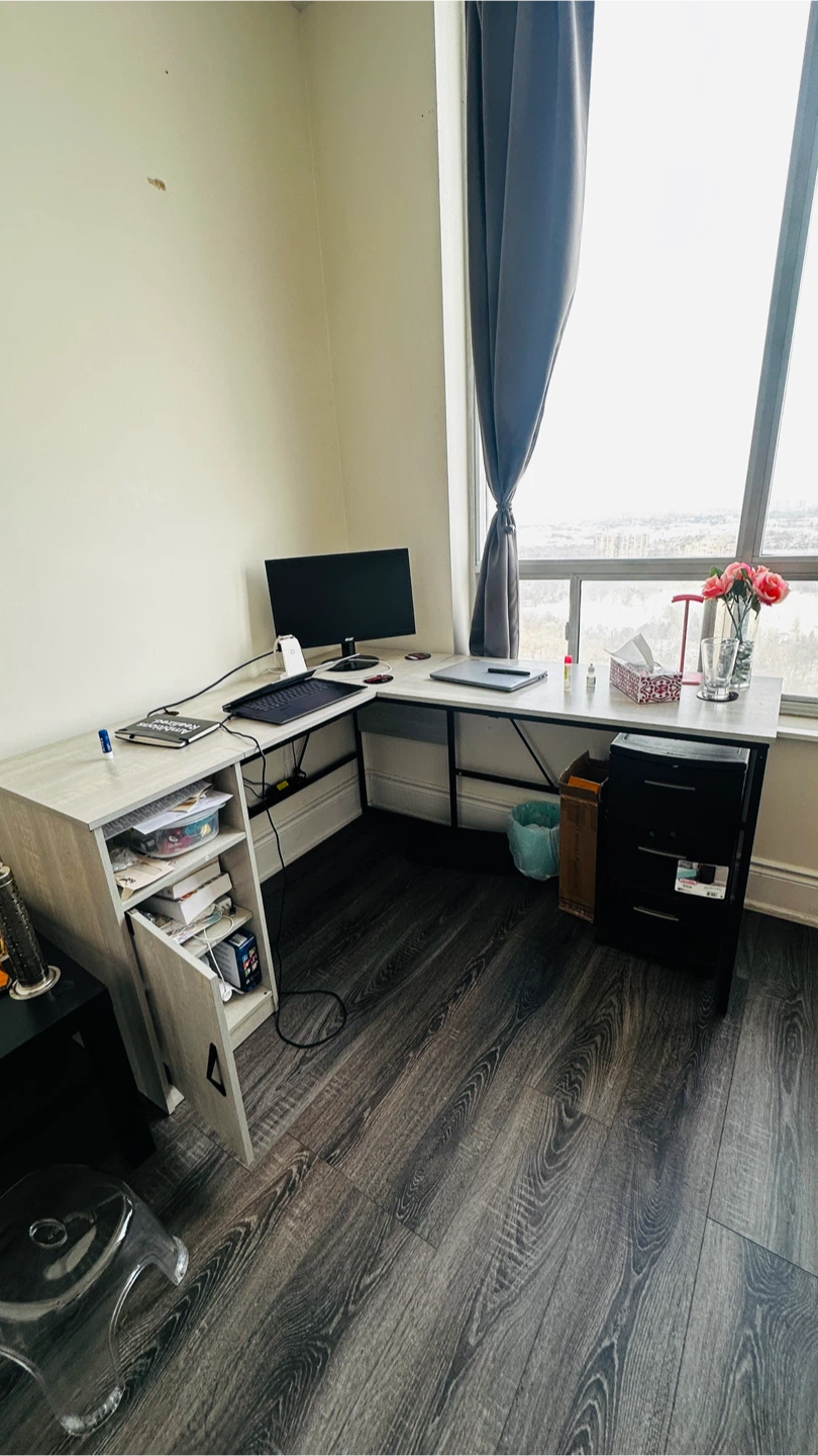 L-Shaped Office Corner Desk with Storage