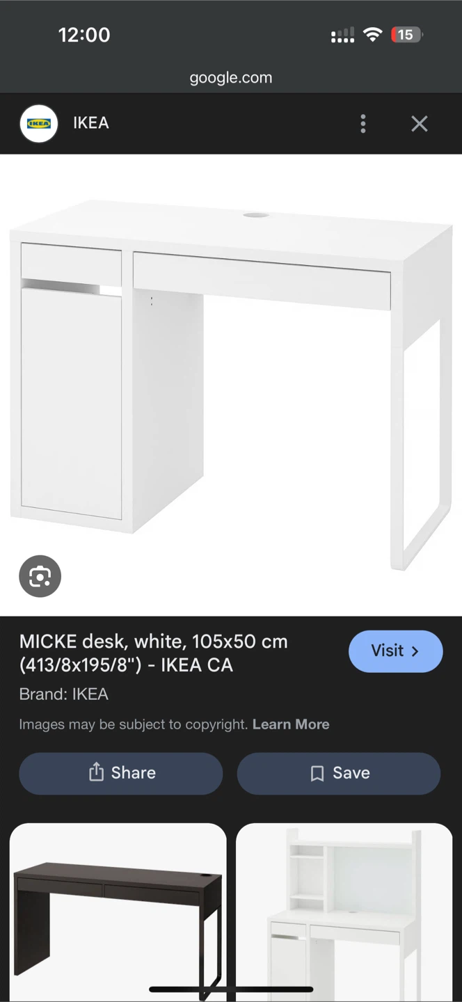 IKEA MICKE Desk- White - photo 2