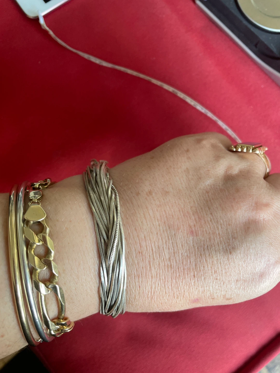 Silver Tone Multi-Strand Bracelet Made in Italy - photo 4