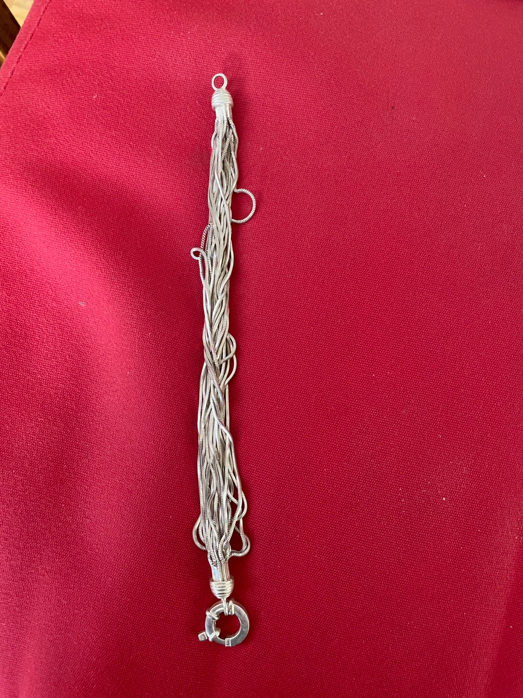 Silver Tone Multi-Strand Bracelet Made in Italy - photo 2