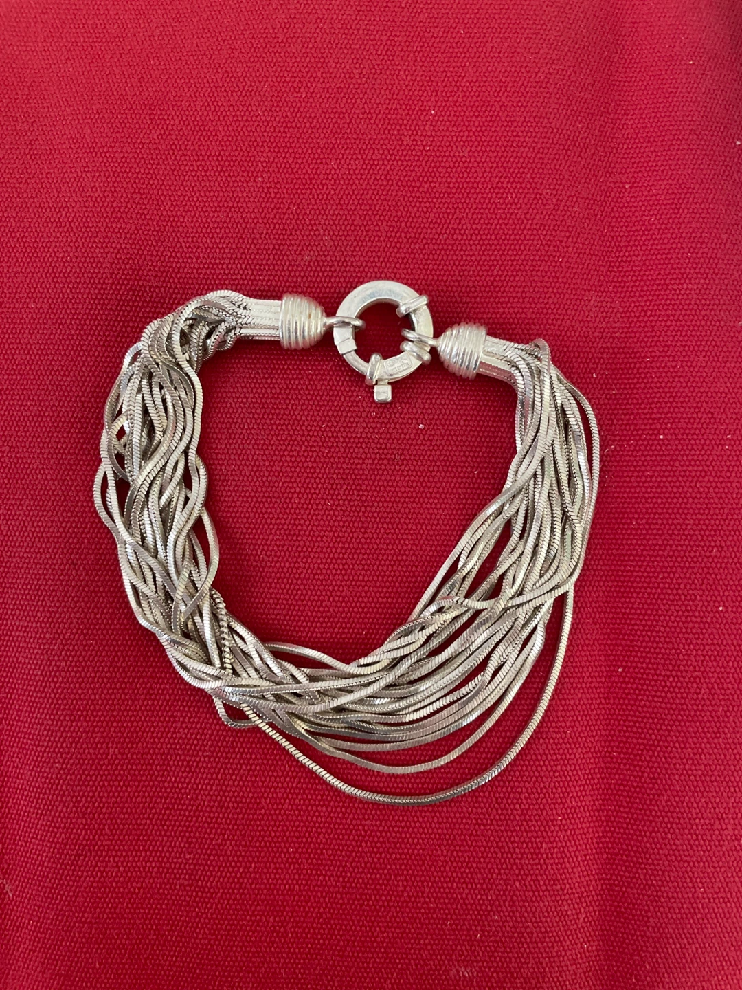 Silver Tone Multi-Strand Bracelet Made in Italy