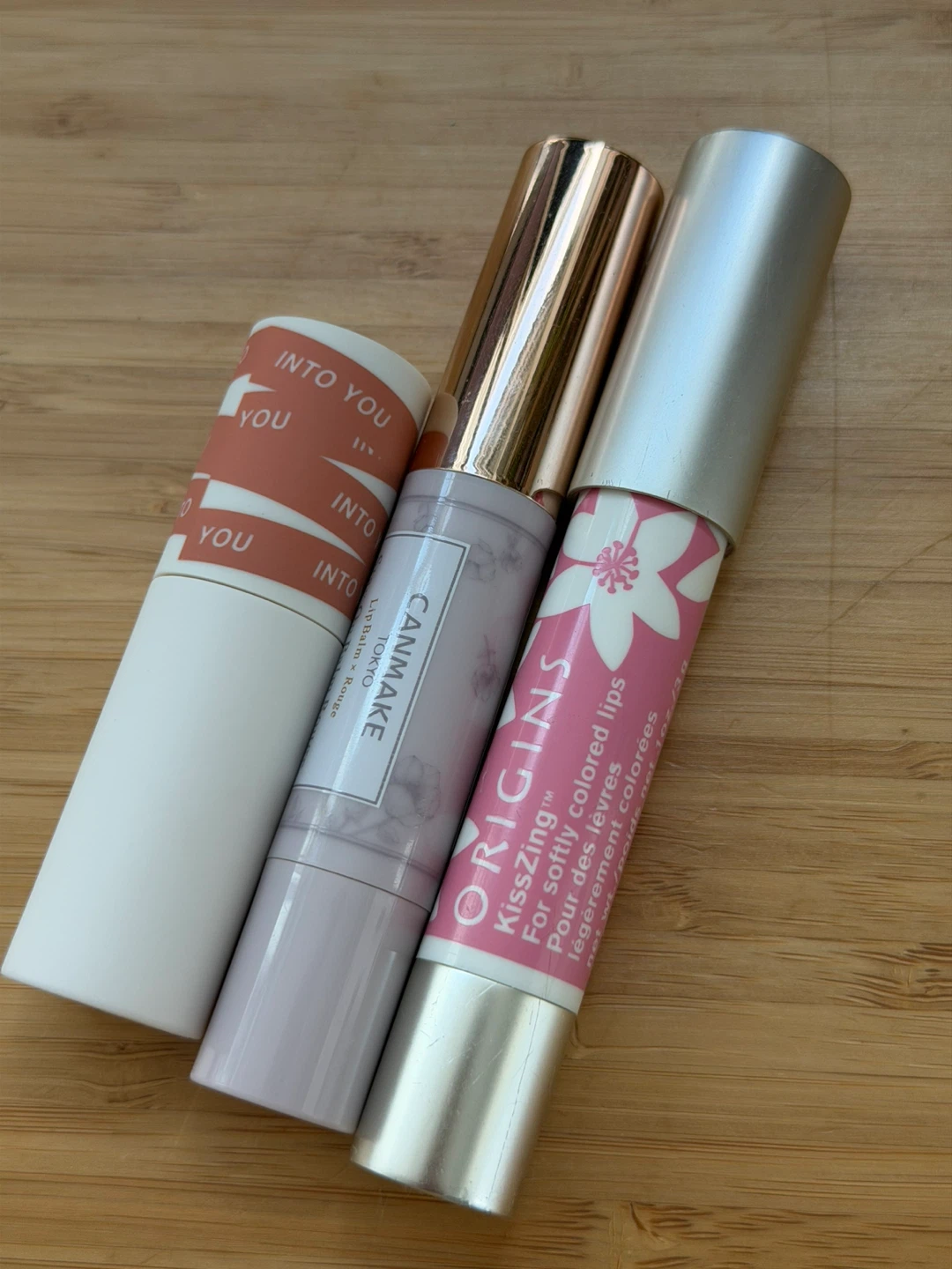 Canmake, into you and Origins Lipsticks