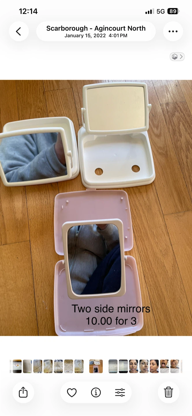 Two Side Mirrors - Pink and White