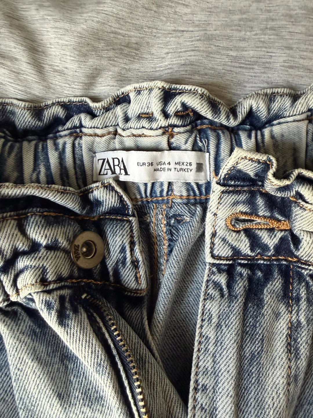 ZARA Women's Light Wash Paperbag Waist Jeans Size US 4 - photo 3