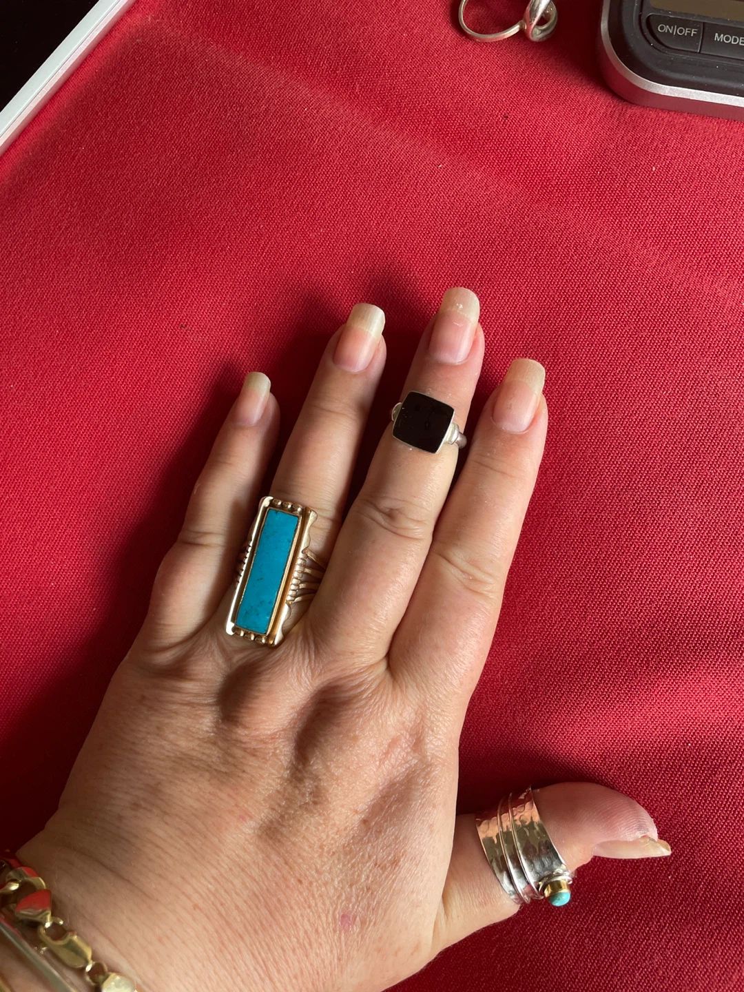 Sterling Silver Ring with Onyx Size 6.5 - photo 3