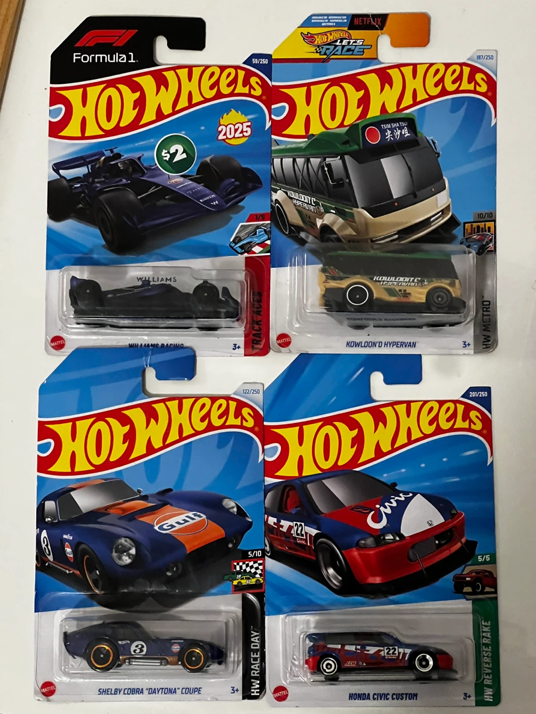 Hot Wheels Die-cast Cars  - 4 Cars