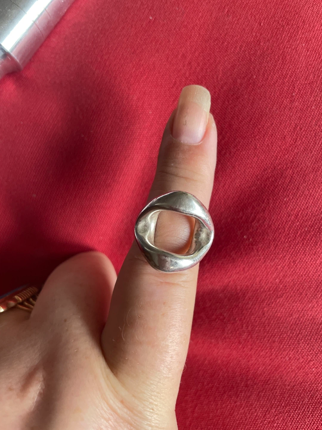 Sterling Silver abstract shape ring size 7.25