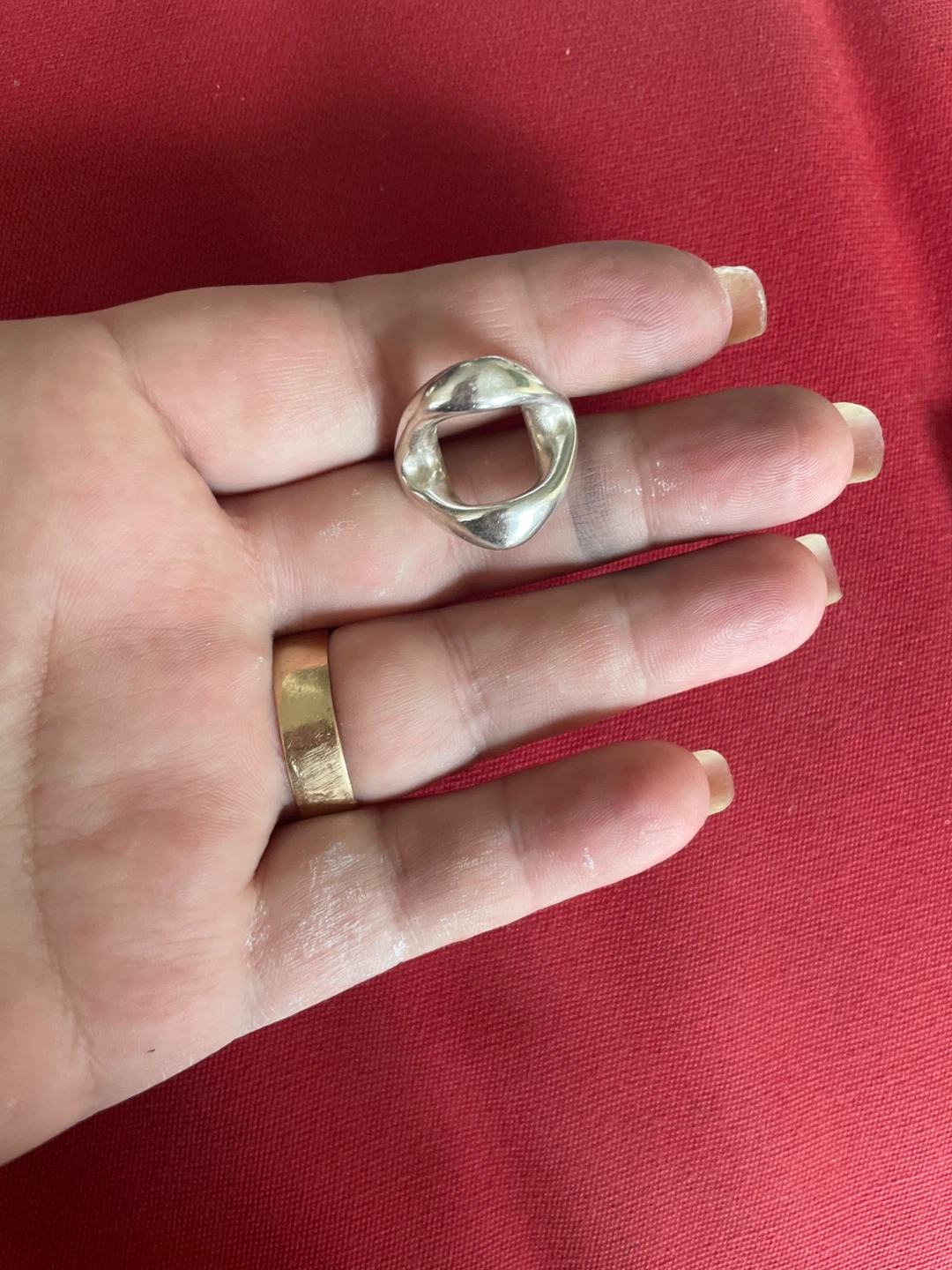 Sterling Silver abstract shape ring size 7.25 - photo 3